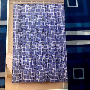 Navy Blue Tile PEVA Shower Curtains NEW
